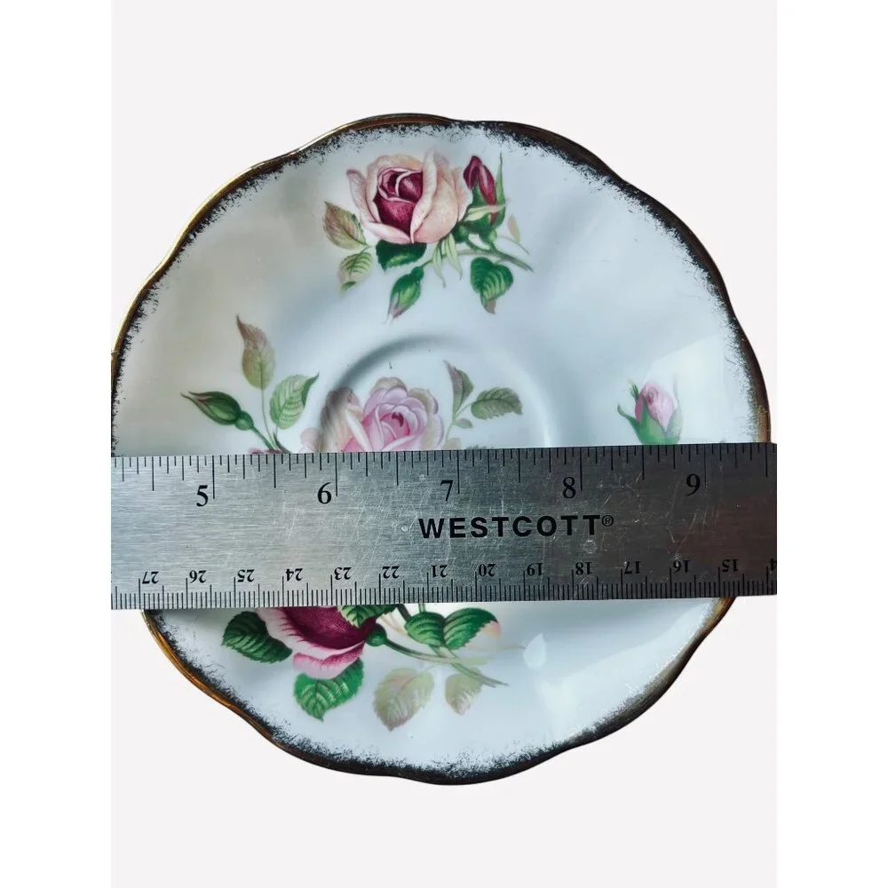 Royal Albert Bone China Saucer Anniversary Rose Gold Trim & Noritake Margot Cup